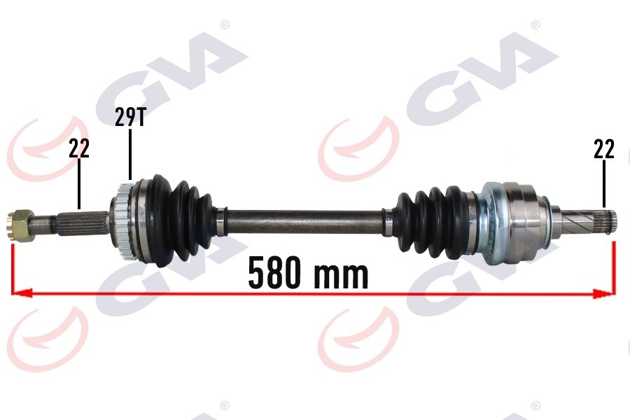 KOMPLE AKS SOL OPEL-MERIVA A 1.6 03-10 ABS Lİ 29 DİŞ 580mm