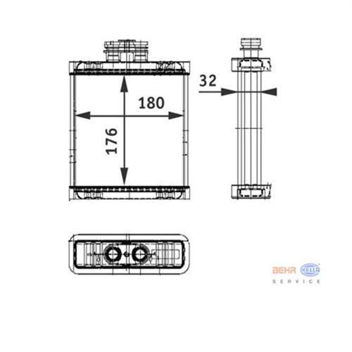KALORİFER RADYATÖRÜ POLO-IBIZA 4-FABIA-CORDOBA-1.2 12V-1.4 16V1.6 16V-1.4TDI-1.9TDI 180x176x32