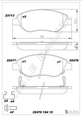 ON BALATA FIAT EGEA 15 1.4 1.5 T4 HIBRIT 1.6 D K:19 MM G:151.1 MM BÜYÜK TİP 8 ADET KLİPS