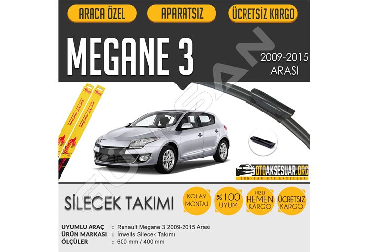 SİLECEK SÜPÜRGESİ FLUENCE (600mm+400mm) MUZ TİP MEGANE 3