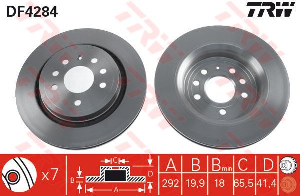 x ARKA FREN DİSKİ VECTRA C GTS 4.02 SIGNUM 03 SAAB 9.3 02 292x199.9x7DLxHAVALI