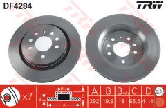 x ARKA FREN DİSKİ VECTRA C GTS 4.02 SIGNUM 03 SAAB 9.3 02 292x199.9x7DLxHAVALI