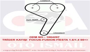 TRİGER KAYIŞI 117x220 FORD C-MAX 1.6 16V FOCUS 1.4-1.6 16V FIESTA 1.2-1.4-1.6 MAZDA VOLVO CT881
