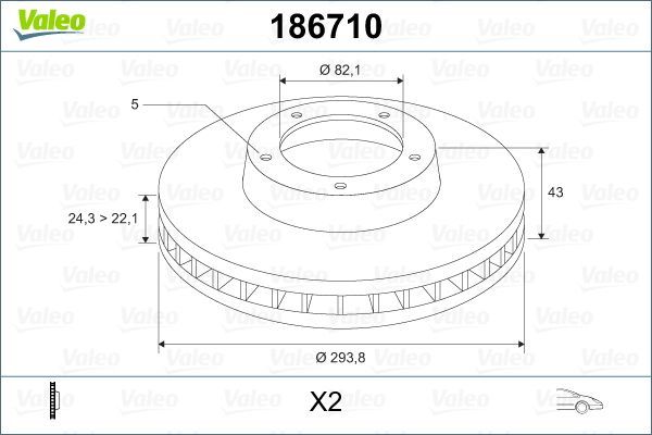 ÖN FREN AYNASI TRANSİT V184 00 ARKADAN ÇEKİŞLİ 294x24.5x5DLxHAVALI x