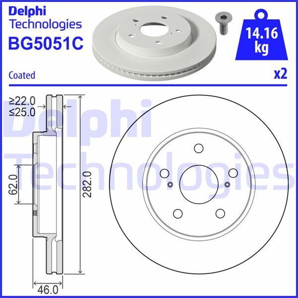 ÖN FREN DİSKİ HAVA KANALLI KAPLAMALI DELİKLİ TOYOTA COROLLA 1.6L 1ZR-FAE ZRE210 19- /1.2L 8NR-FTS NRE210/ 1.8L 2ZR-FXE hybrid ZWE211 19- / YARIS CROSS 1.5L 20- 282 ÇAP X 5 BİJON - Takım disk fiyatı