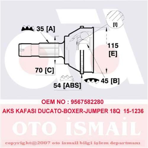 x AKS KAFASI DIŞ DUCATO-BOXER-JUMPER 18Q 94-02 ABS Lİ 15-1236