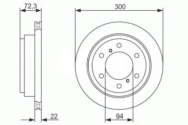 ARKA FREN AYNASI PAJERO 3 3.5 V6 CDI-3.2 DI-D 00 PAJERO 4 3.8 V6-3.2 DI-D 07 300x22x6DLxHAVALI