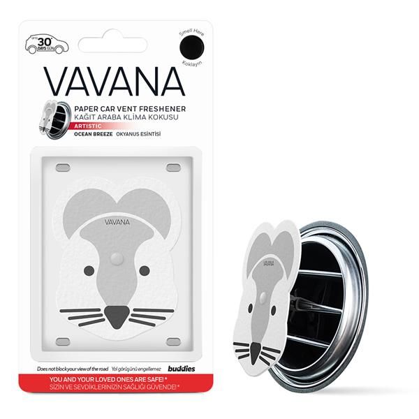 BUDDIES KAĞIT ARABA KLİMA KOKUSU HAMSTER ARTISTIC- OKYANUS ESİNTİSİ 10cm-2.5cm-19cm