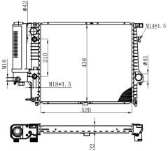 RADYATOR BRAZİNG AT 520X440X32 5.20İ/5.25İ E34 88- 60709