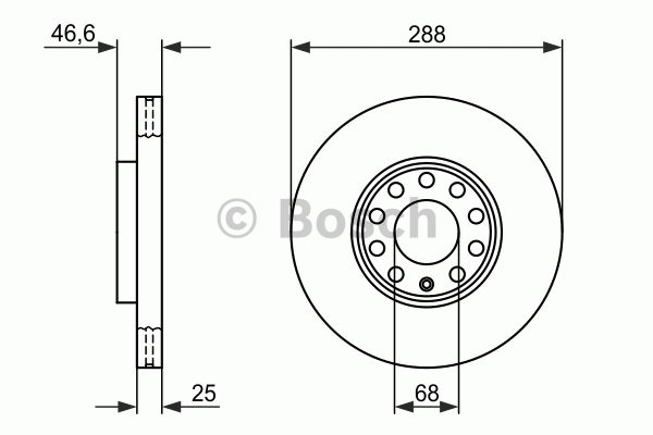 ÖN FREN AYNASI PASSAT-VARIANT 96-05 AUDI A4-A6 1.8 20V-1.9TDI 97 > 288x25x5DLxHAVALI 0986478546