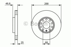 ÖN FREN AYNASI PASSAT-VARIANT 96-05 AUDI A4-A6 1.8 20V-1.9TDI 97 > 288x25x5DLxHAVALI 0986478546
