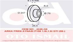 ARKA FREN AYNASI P106 SAXO 1.6i.1.6i GTI 96 206 98 306 97-01 XSARA 97 247x8x4DL