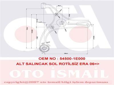 SALINCAK ALT SOL ROTİLSİZ HYUNDAI ACCENT ERA 1.4L 1.6L 1.5L CRDİ 06-10 / KIA RIO 1.4L 1.5L CRDİ 05 -10 ELEKTRİKLİ DİREKSİYON ARAÇLAR İÇİN