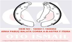 ARKA PABUÇ BALATA CORSA B 3.93-9.00 CORSA C 00-12.09 TIGRA 1.4 1.6 94-00 ASTRA F 92-9.98