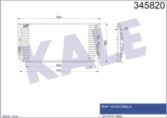 KLİMA KONDENSERİ COROLLA 1.6 Sİ-1.8 GT AE 101 92-97 692x342x20 AL/AL