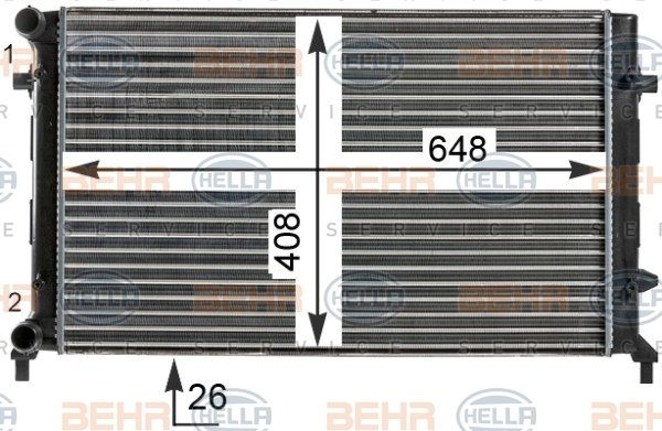 RADYATÖR GOLF 5-CADDY 3-JETTA 3-PASSAT-TOURAN-A3-LEON-OCTAVIA AC KLİMASIZ MEK OT OM 650x396x25