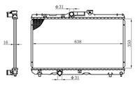 RADYATÖR BRAZİNG COROLLA 92-97 AE 101 AC KLİMASIZ MEK 350x638x16