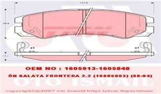 x ÖN BALATA FRONTERA 2.2 95-04 ISUZU TROOPER 00
