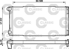 x RADYATÖR CLASSIC PUNTO 1.8-1.9DS-1.9 JTD 99 580x308x32