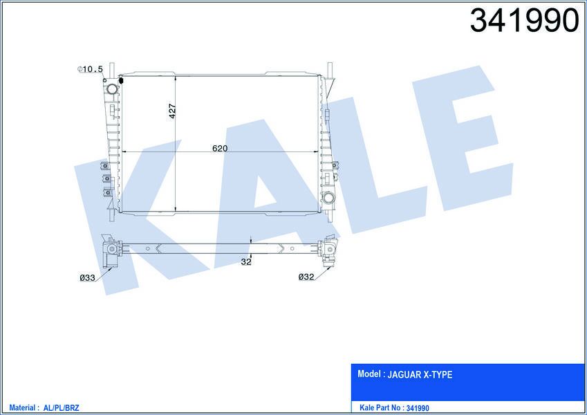 MOTOR SU RADYATORU FMBA FMBB QJBA XB AJ-V6 JAGUAR X-TYPE 1 X400 2003 2009