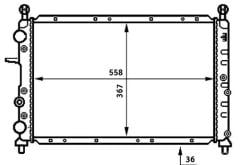 RADYATÖR TMPR 2.0 İ AC KLİMASIZ MEK 558x367x36 2 SIRA CU PL SİSTEM