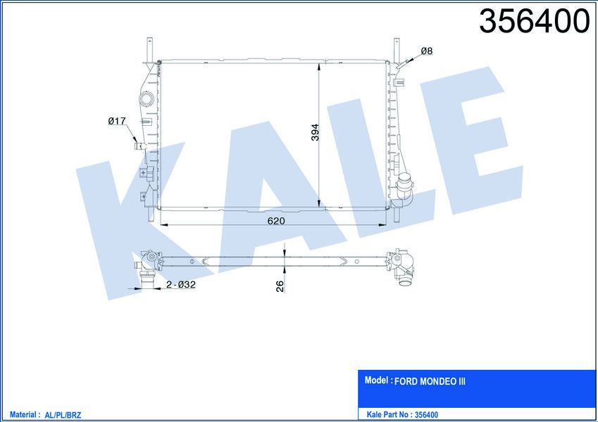 MOTOR SU RADYATORU MONDEO 2.0TDCI 2.2TDCI 01 07 KLIMALI