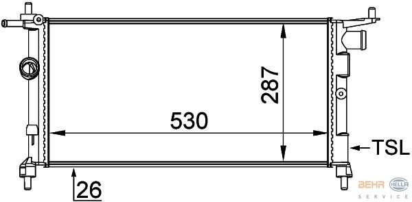 RADYATÖR CORSA B-TIGRA-COMBO 1.2-1.4-1.4 16V KLİMASIZ MEK 530x285x34