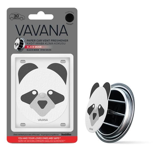 BUDDIES KAĞIT ARABA KLİMA KOKUSU PANDA MYSTIC - SİYAH MİSK 10cm-2.5cm-19cm