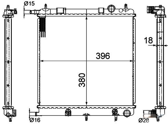 RADYATÖR BRAZİNG C3 04/02 207 02/06 1007 04/05 KLİMASIZ MEK 380x388x26