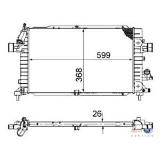 RADYATÖR ASTRA H 1.3-1.7-1.9 CDTİ 04 ZAFIRA 1.7-1.9 CDTI 05 AC KLİMASIZ-KLİMALI MEK 599x368x26