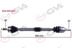 KOMPLE AKS SAĞ TOYOTA AURIS. COROLLA 1.33L 1NR-FE NRE150 6 vites 10- 1.6L 1ZR-FE ZRE151 benzinli 07-11 26x23 komple boy 942mm