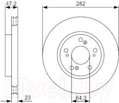 ÖN FREN AYNASI HONDA CR-5 2 2.0 02-06 2.2CDTI 05-06 FR-5 1.7-1.8-2.0-2.2 05> 282x23x5DLxHAVALI 986479365 0986479S47