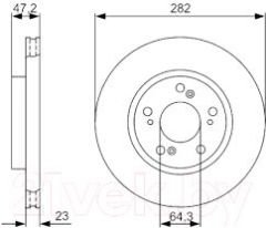ÖN FREN AYNASI HONDA CR-5 2 2.0 02-06 2.2CDTI 05-06 FR-5 1.7-1.8-2.0-2.2 05> 282x23x5DLxHAVALI 986479365 0986479S47