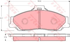 ÖN BALATA RANGER 2.5 D TD 4X4 99 3.0 TDCİ 05 MAZDA B SERİSİ 2.5 D TD 98 GDB3353