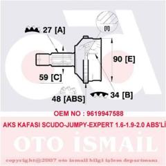 AKS KAFASI DIŞ SCUDO-JUMPY-EXPERT 1.6-1.9-2.0 95 ABS Lİ 15-1222