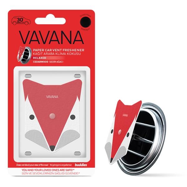 BUDDIES KAĞIT ARABA KLİMA KOKUSU TİLKİ RELAXED - SEDİR AĞACI 10cm-2.5cm-19cm