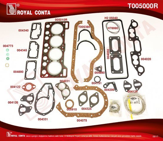 MOTOR TAKIM CONTA SKT KEÇELİ R12 1400 SİLİNDİR KAPAK CONTASI REINZ MALZEME