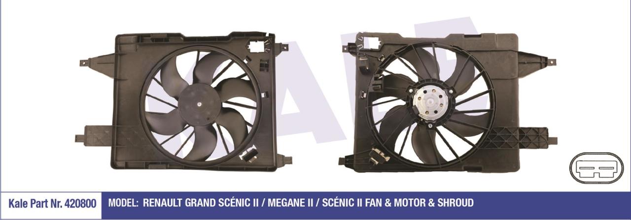 FAN MOTORU DAVLUMBAZLI MEGANE 1 97-99 MEGANE 2 1.4-1.6-2.0--SCENICII 1.6 190W-380mm BENZINLI