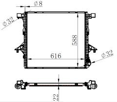 RADYATOR BRAZİNG MT 616X578X22 AMAROK 2.0 TDI 2010 65298