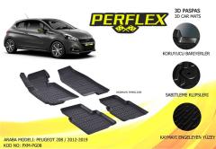 PERFLEX 3D X-MAT HAVUZLU PASPAS ÇEŞİTLERİ SİYAH PEUGEOT 208 2012-2019 3D X-MAT 5 PCS