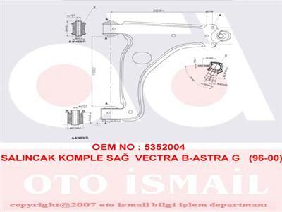 ALT SALINCAK KOMPLE SAĞ VECTRA B 97-03