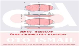 ÖN BALATA HONDA CR-5 1 2 3 2.0 2.2 99/9.06