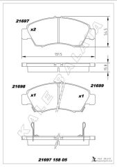 ÖN FREN BALATA KÜÇÜK TİP HONDA CIVIC 1.6L D16 SI enjeksiyonlu 92-95 1.4L D14A EURO 96-00 / JAZZ 1.4L L13A GD 02-08