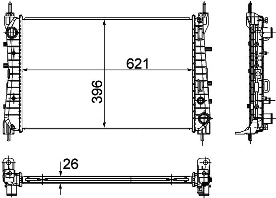 RADYATÖR BRAZİNG LINEA 1.3 JTD AC KLİMASIZ MEK 621x395x26