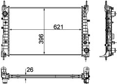 RADYATÖR BRAZİNG LINEA 1.3 JTD AC KLİMASIZ MEK 621x395x26