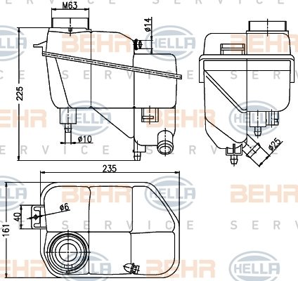RADYATOR YEDEK SU DEPOSU MERCEDES C219 W211 S211