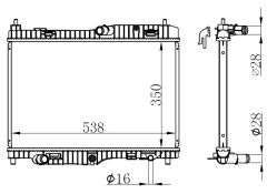 MOTOR SU RADYATORU FIESTA 08 12 VI 08 1.4 EFI AT 1.4 1.6 OTOMATIK ŞANZIMAN 350 538 16