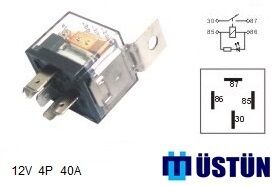 MİNİ ROLE ŞEFFAF 12V 4P 40A