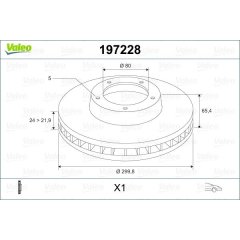 ÖN FREN DİSKİ DUCATO 94 BOXER 94 JUMPER 94 300x24x5DLxHAVALI 18Q ADET FİYATI