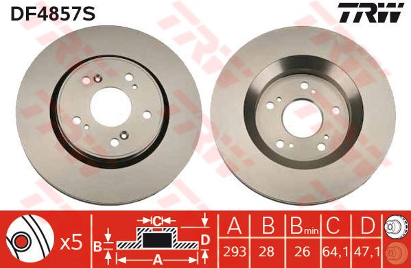ÖN FREN DİSKİ HAVA KANALLI HONDA CR-5 2.0L R20A2 RE5 06-12 / 2.2L N22A CTDi RE6 dizel 06-> / 1.6L N16A2 RE6 İ-DTEC dizel 4x2 13-> 293 çap x 5 bijon - Adet disk fiyatıdır